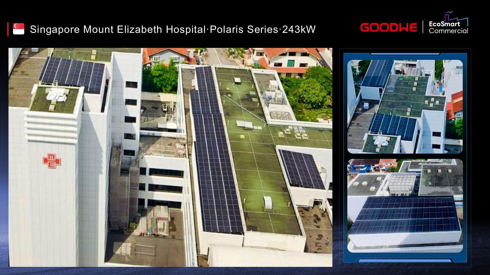GoodWe 243 kW Polaris project at Mount Elizabeth Hospital in Singapore